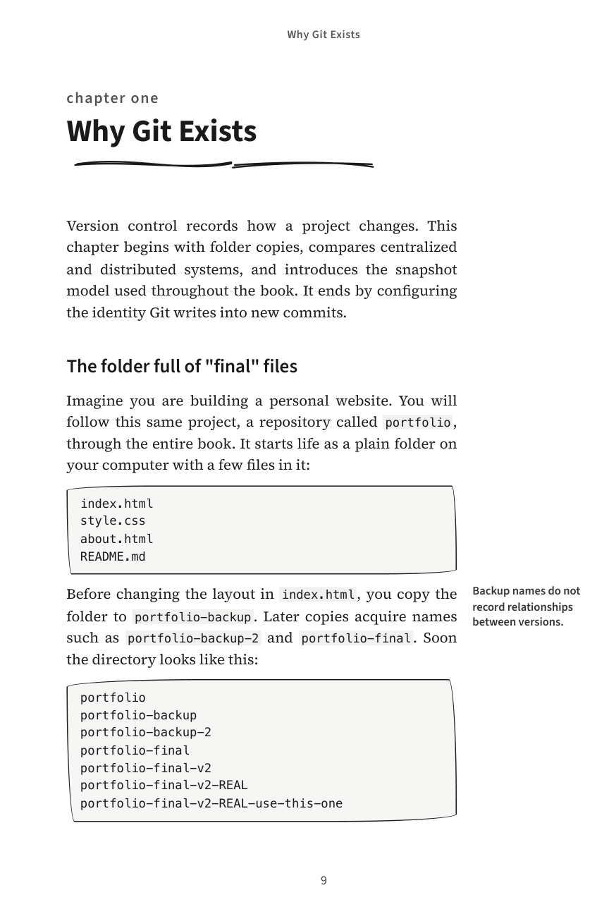 Illustrated Git, Why Git Exists, original page 9